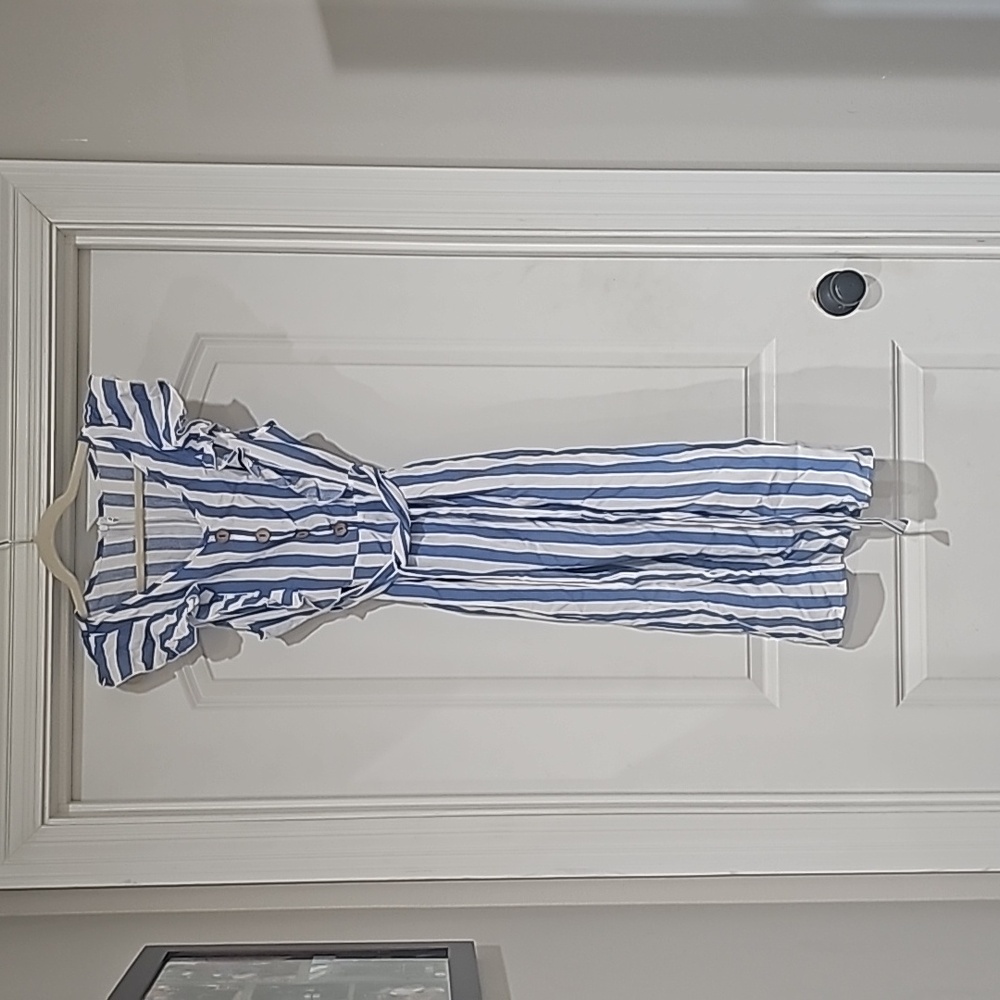 Blue and white summer midi